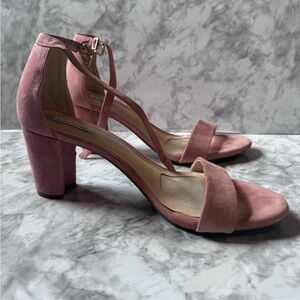 Alex Marie Suede‎ Blush Pink Ankle Heels size 10